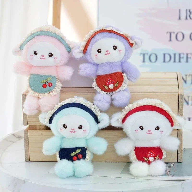 Little Sheep Plush Keychain Comfortable Cartoon Animal Stuffed Doll Portable Bag Hanger for Teens Daily Use