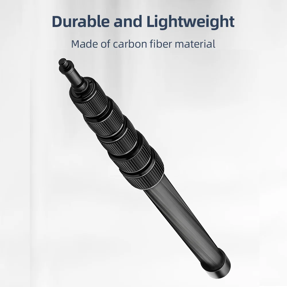Handheld Microphone Boom Arm Extendable Mic Arm Carbon Fiber Boom Pole for Microphone with 1/4Inch Screw & Thread with Foam Grip