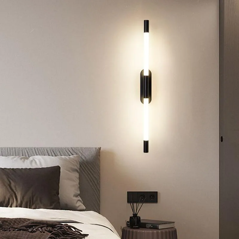 Imagem -02 - Led Bedside Wall Sconce Lâmpada para Sala de Estar Quarto Escada Modern Art Luzes de Parede Interior Luminária Noite Lâmpadas Home Decor