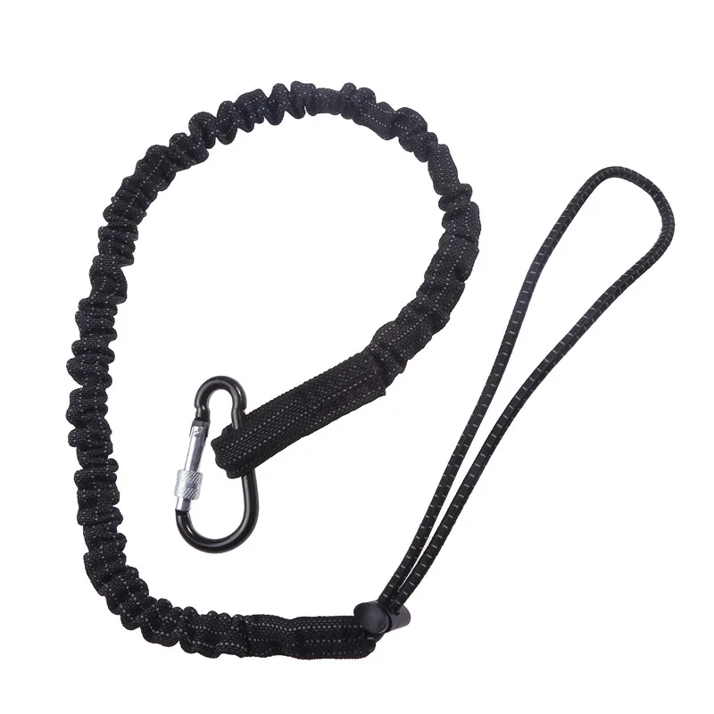 Safety Bungee Tether Tool Lanyard With Carabiner Hook For Climbing Working Anti-falling Safety Rope for Aerial Work Tools