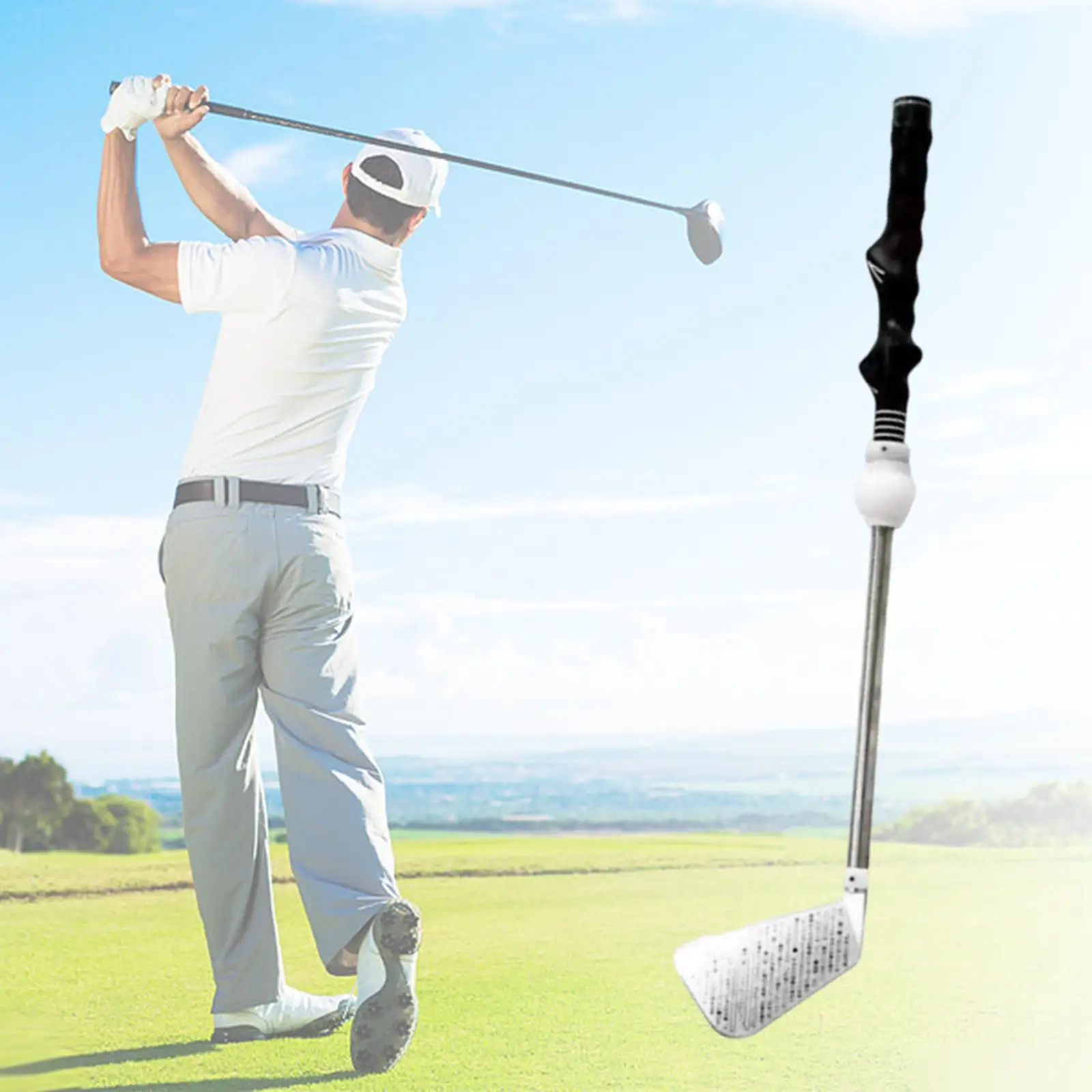 

Golf Swing Trainer,Warm up Stick Golfer Auxiliary Tool Training Aid Grip Practice for Women Men Exercise Chipping Hitting