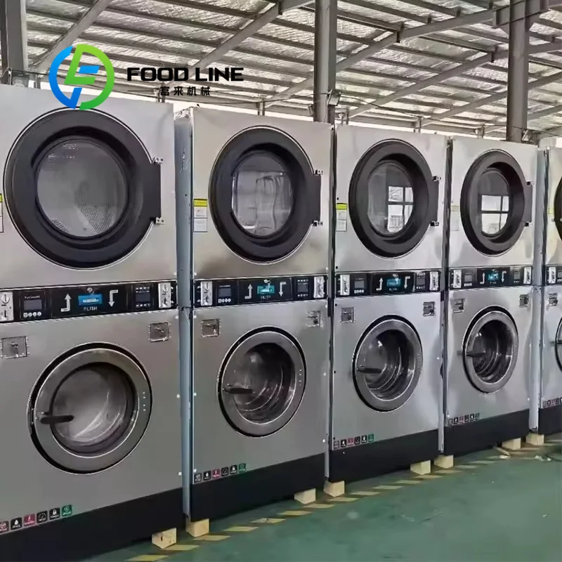 20kg 25kg Coin Or Card Operated Stacked Washer Dryer For Laundry Business For Factory Price Customize