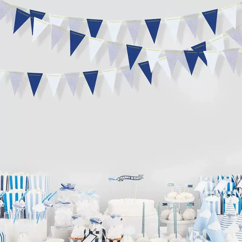Goldenes Zwiebel-Papier-Dreieck-Banner, Geburtstag, Hochzeit, Partydekoration, Filz, bunte Flagge, Festliche Szenendekoration, Banner – Detail 6