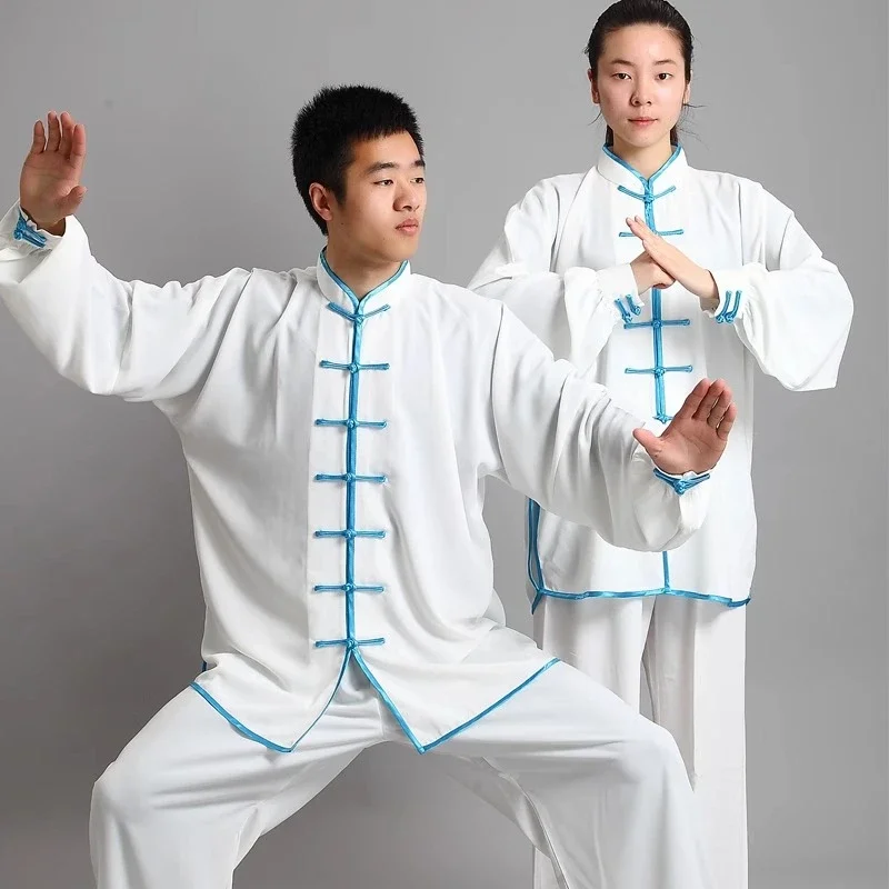 Neue Herren-Kung-Fu-Uniform im traditionellen chinesischen Stil, langärmelig, Wushu-Tai-Chi-Anzug, weiche, atmungsaktive Kampfsportbekleidung für das Training. – Detail 4