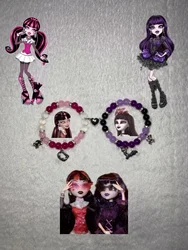 Dracula and Elisasabat matching bracelets, anime friendship bracelets, Halloween gifts