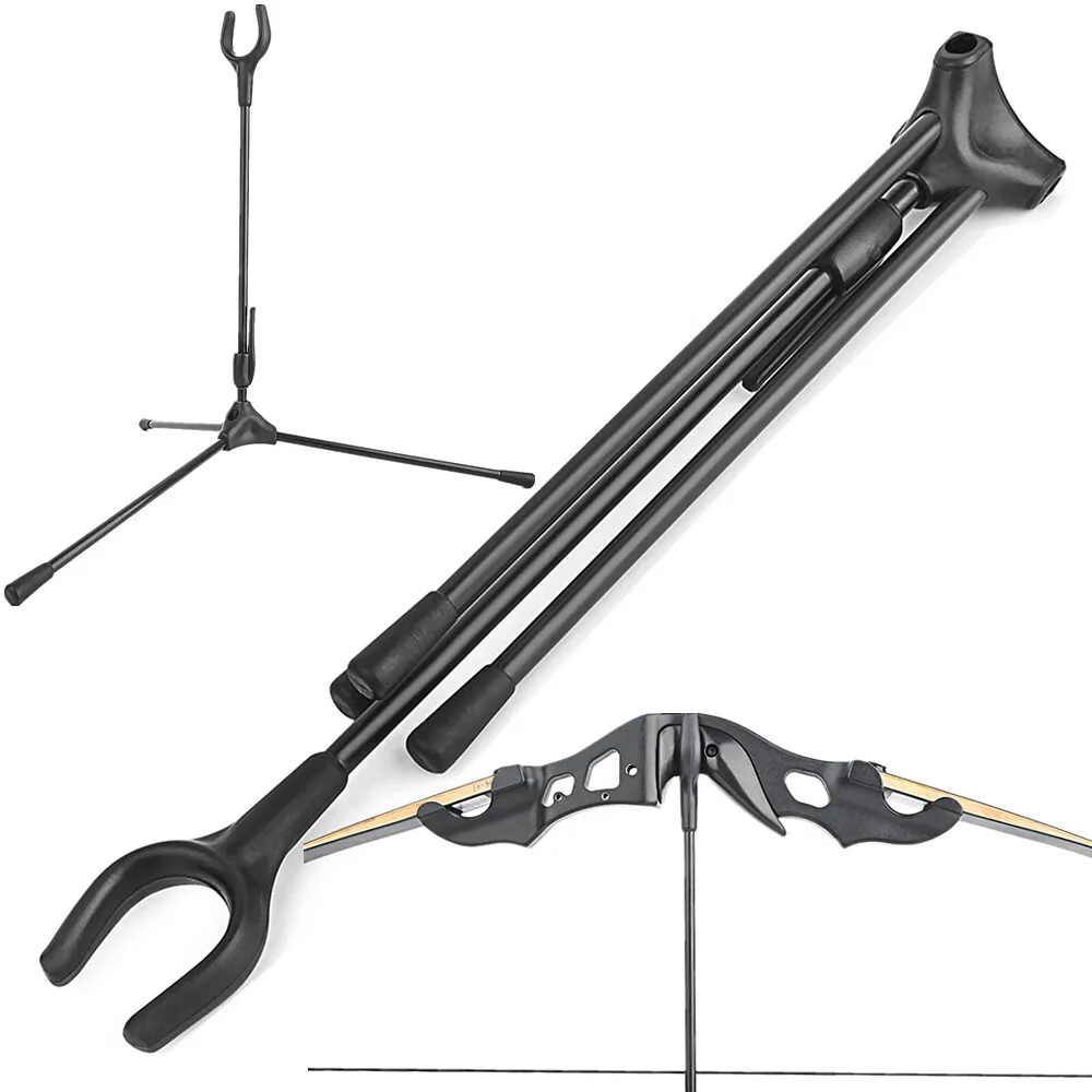 

1pc Detachable Archery Black Bow Stand Portable Foldable Stand Plastic+Glassfiber for Recurve Bows Outdoor Shooting Hunting Acc