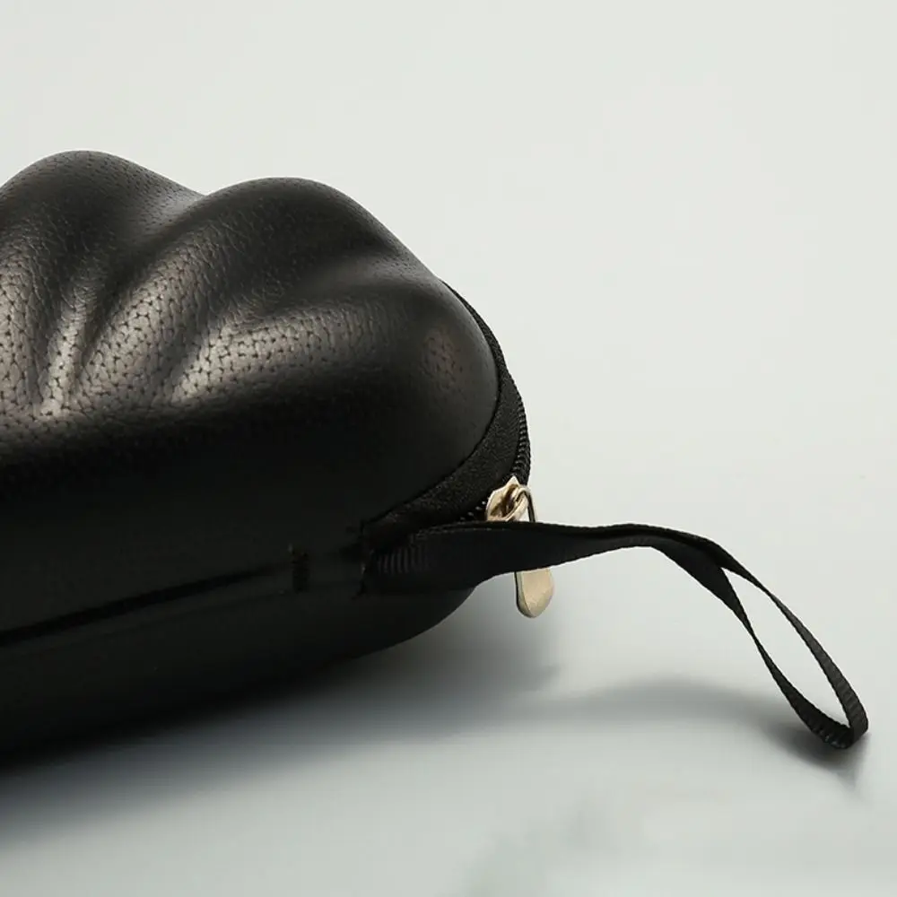 صندوق نظارات شمسية على شكل قذيفة بحبل ، حقيبة مستحضرات تجميل بسحاب ، حافظة نظارات جلدية مضادة للسقوط للفتيات ، الموضة