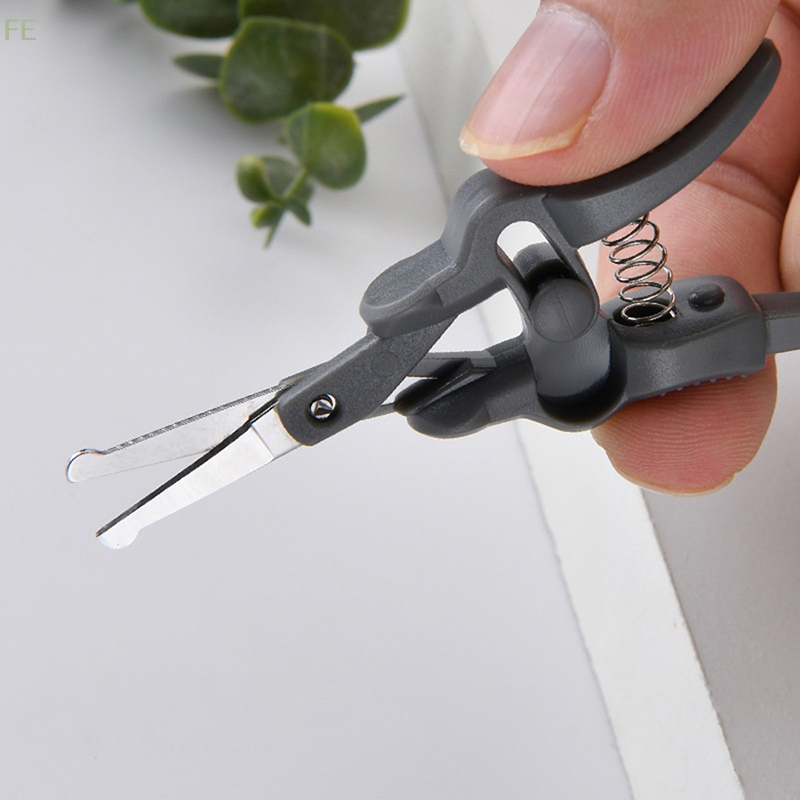  [FE] Nose Hair Scissors Stainless Steel Round Head Beauty Trimmer Nose Hair Trimmer Portable Ergonomics Nose Hair Cutter 