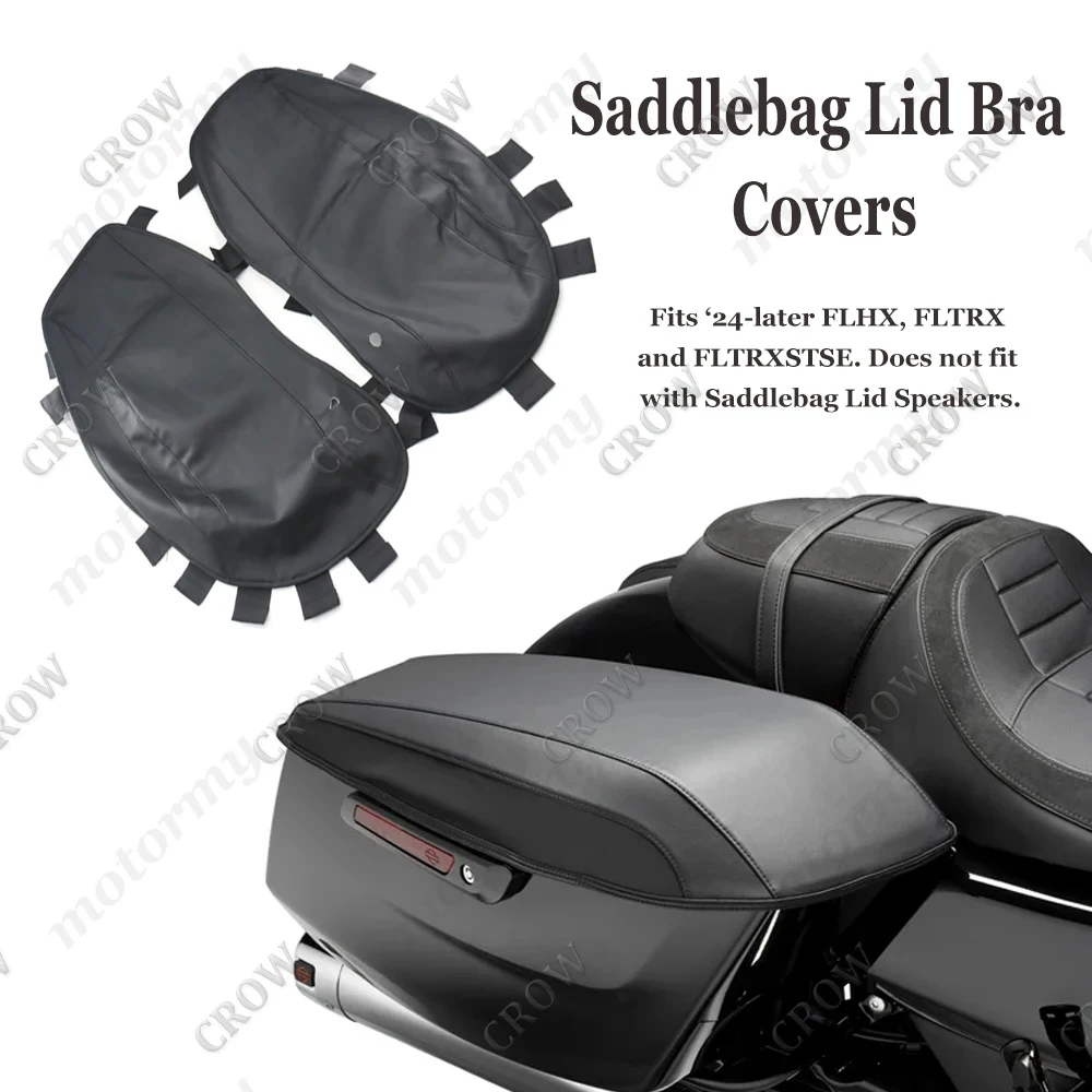 

Motorcycle Waterproof Saddlebag Lid Covers Audio Speaker Lids Case Rain Dust For Harley Touring CVO 121 Road Street Glide FLHXSE