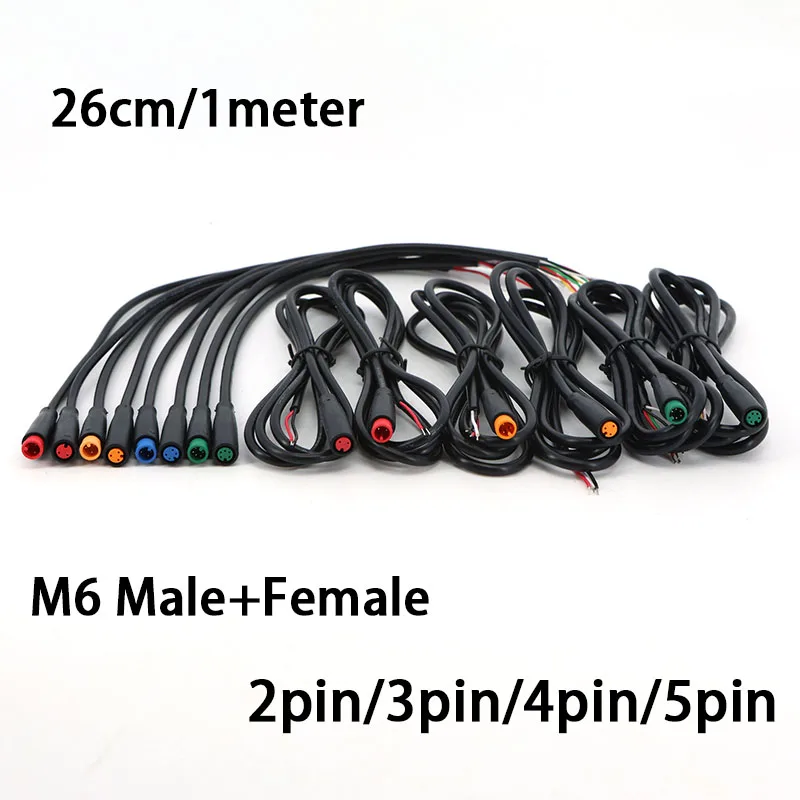 Waterproof Mini M6 2 3 4 5 Pin Core 6mm Male Female Julet Electric Bike Butt Cable Plug Connector Scooter Brake Sensor k