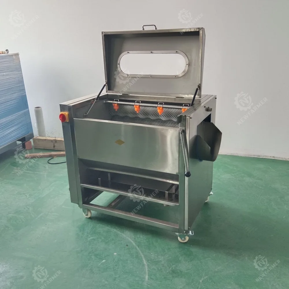 Automatic Stainless Steel Potato Peeling Machine with Nylon Brush Rollers for Sweet Potato Vegetable Factory