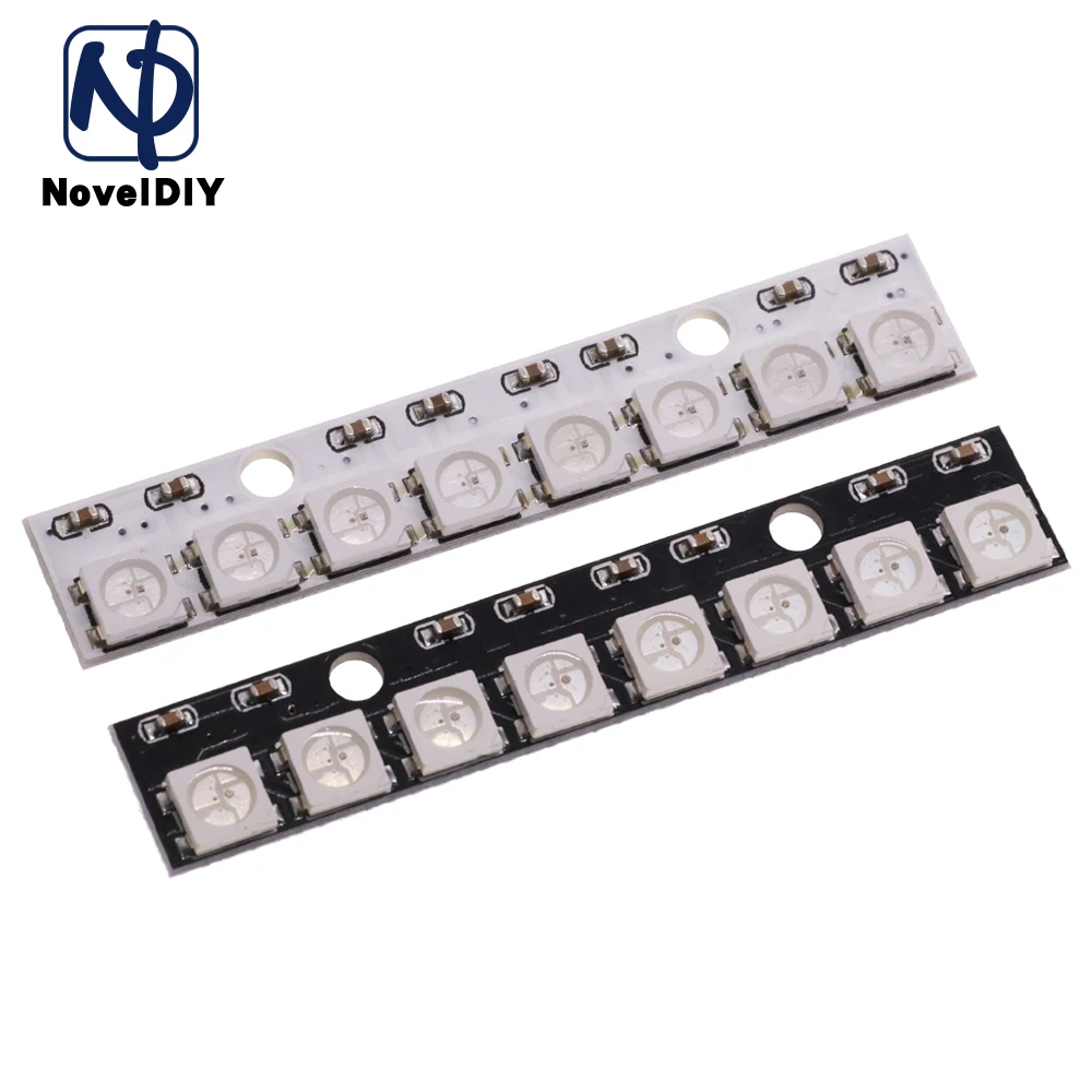 8*1Bit 8 Bits WS2812 WS 2811 5050 RGB Full LED Lamp Panel Module 5V WS2812B Rainbow LED Precise For Arduino 8 Channel Lights