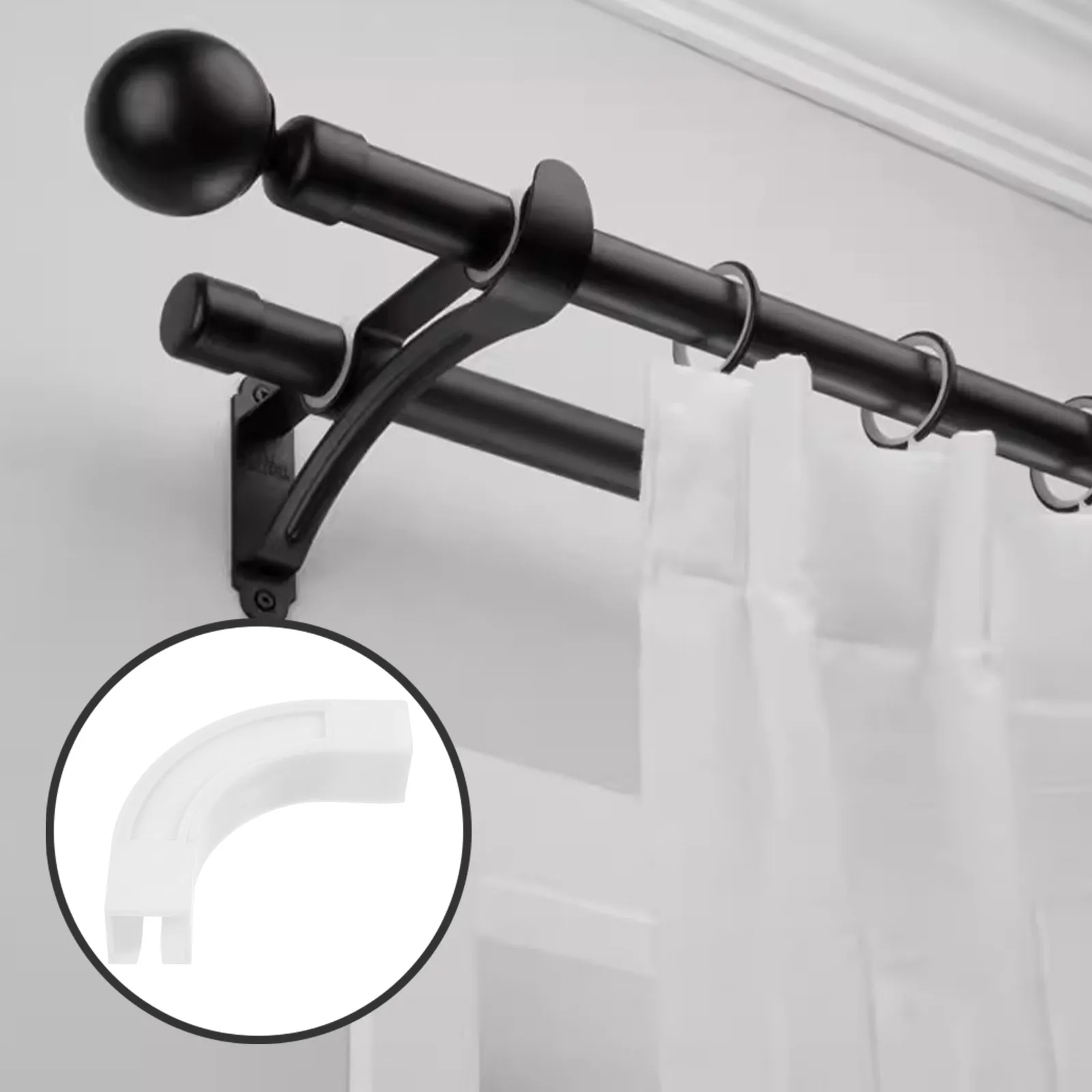Plastic Curtain Track Connector Corner Rail Ceiling Track Joints for Curtain Rods Divider Replacement Accessories