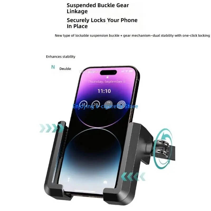 Schnell lösbarer Fahrrad-Handyhalter mit 360-Grad-Drehung und dicker Silikonpolsterung. Motorrad-Handyhalterungen für besten – Detail 8