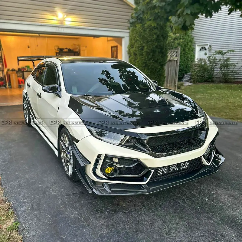 مناسبة لسكين الهواء ذو القضيب الأمامي JS من ألياف الكربون Honda Civic FK8، تعديل محيطي صغير #2