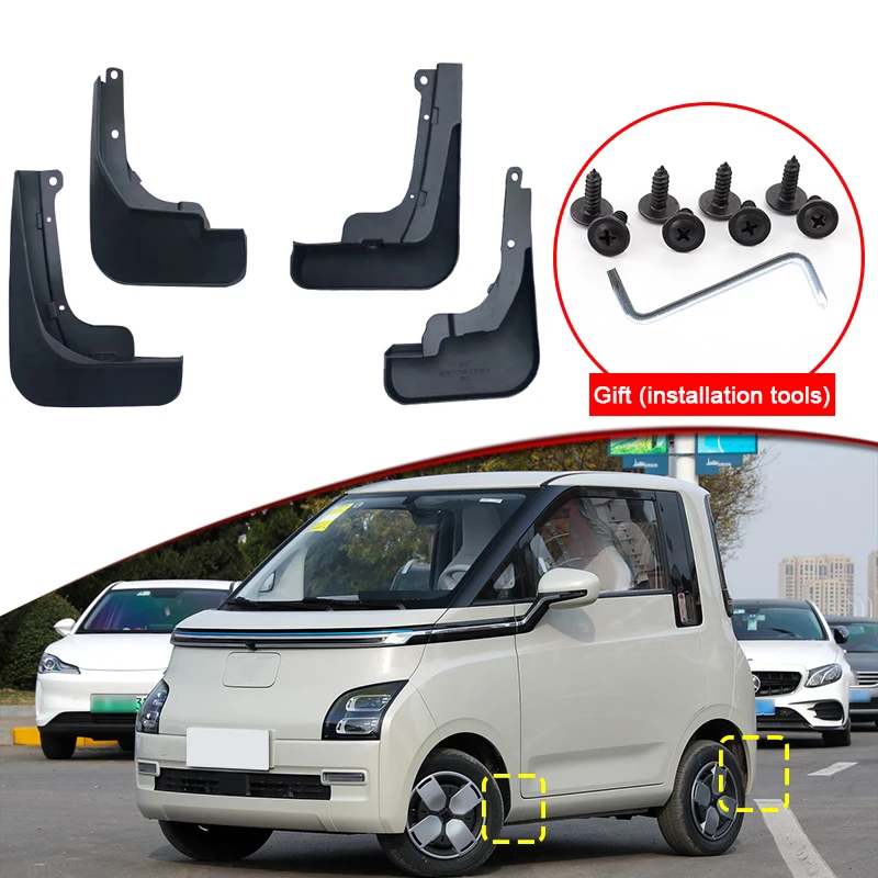 

Car Styling Fit For WULING AIR EV 2023 2024 ABS Car Mud Flaps Splash Guard Mudguards MudFlaps Front Rear Fender Auto Accessories