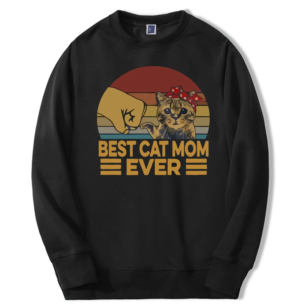 

Funny Print Aniem Cat Best Cat Mom Ever Spring Men Thick Sweatshirts Hoodies Hip Hop Warm Clothes Men's Hip Hop Sweatshirt