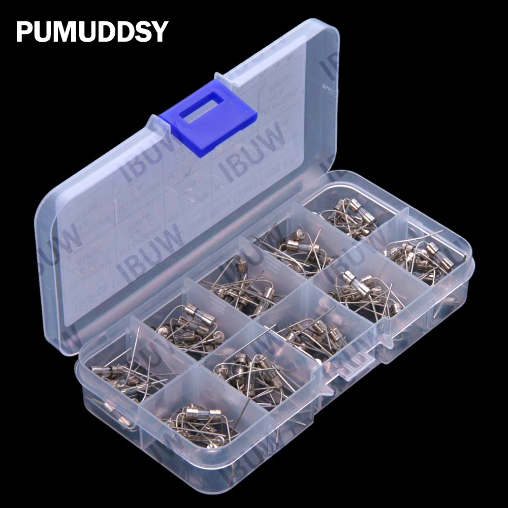 10Values ​​100PCS 0.5A 10A 3.6x10mm Leaded Glass Fuse Tubes 0.5A/10A Straight Through-hole 250V Kit  3.6x10mm 0.5A 10A