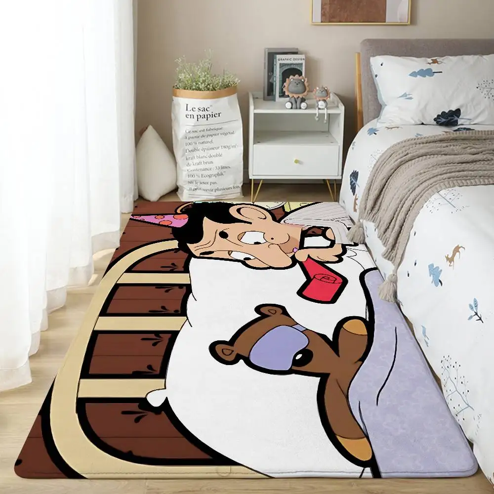 

Cute Funny M-Mr B-Bean Funny Floor Mat Art Carpet Rug For Bedroom Living Room Sofa Home Doormat Decor,Large Kid Non-slip Floor