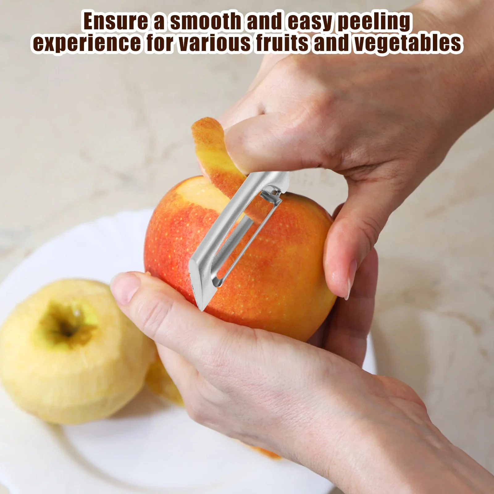 Stainless Steel Fruit Vegetable Peeler Heat Resistant Incisive Cucumber Peeler With Solid Wood Handle for Home Kitchen Tools