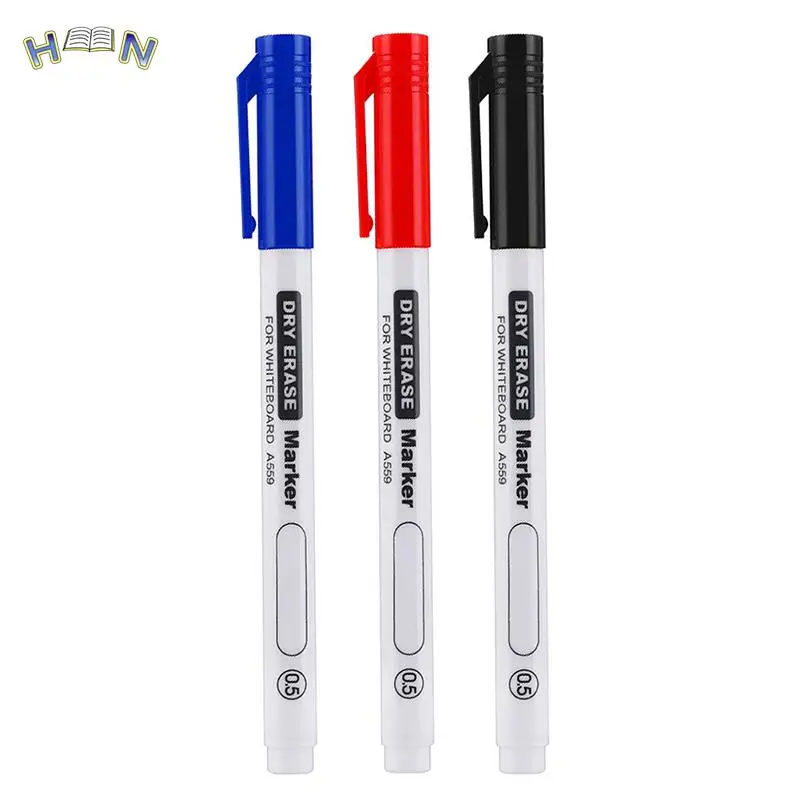 Erasable whiteboard pen extremely thin 0.5MM dry erasing pen office examination waterproof marker pen