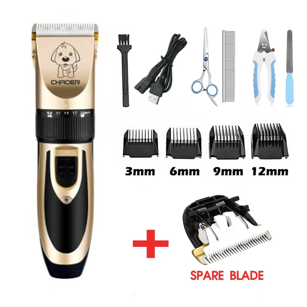 

Rechargeable Low-Noise Electrical Pet Dog Hair Trimmer Cat Hair Cut Remover Cutter Grooming Tool Pets Scissors Animal Cleaning