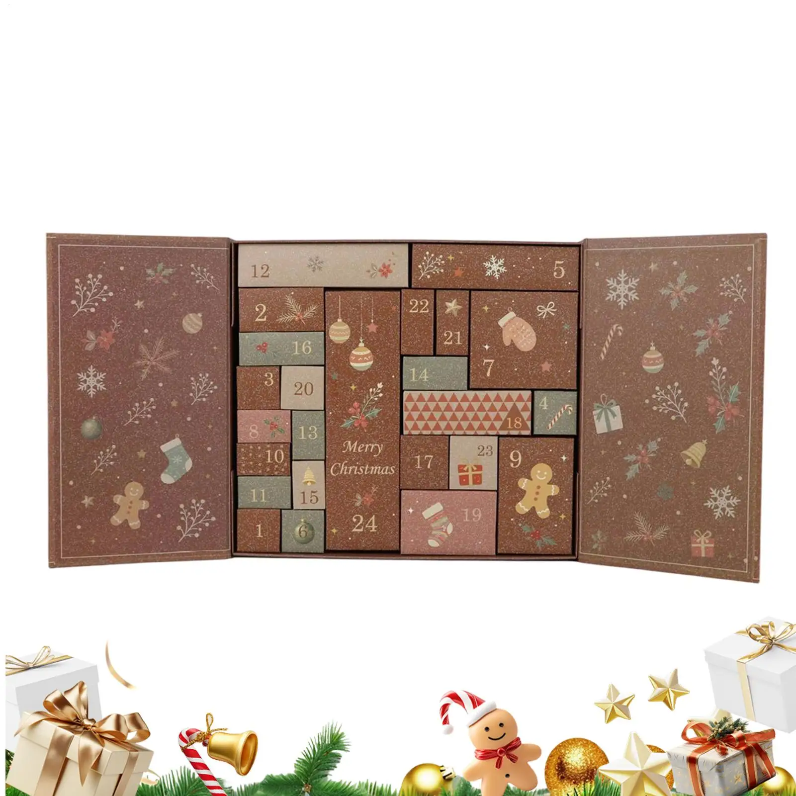 24 days Christmas Calendar Advent Boxes to Fill Interactive Fillable Drawer Empty Christmas Cardboard Number Boxes for kids