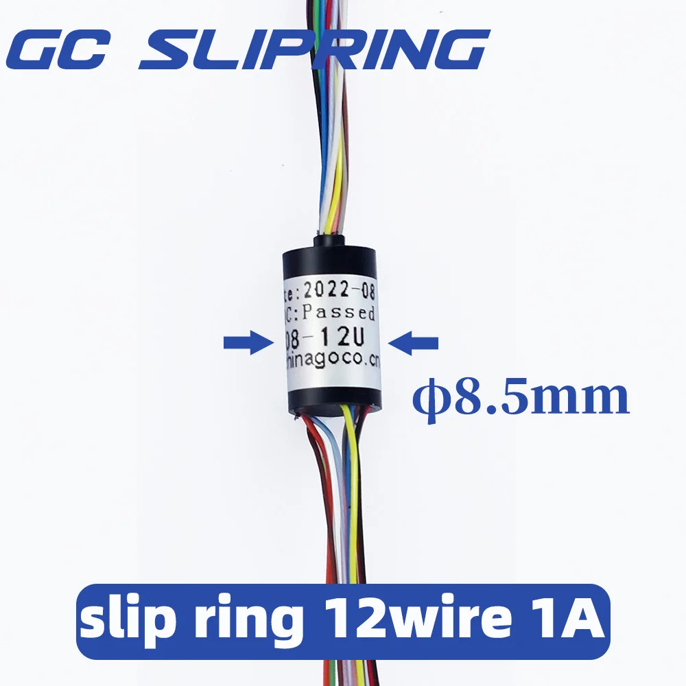 

Electric slip ring 12-way 1A diameter 8.5mm collector slip ring electric brush carbon brush conductive ring rotary ring