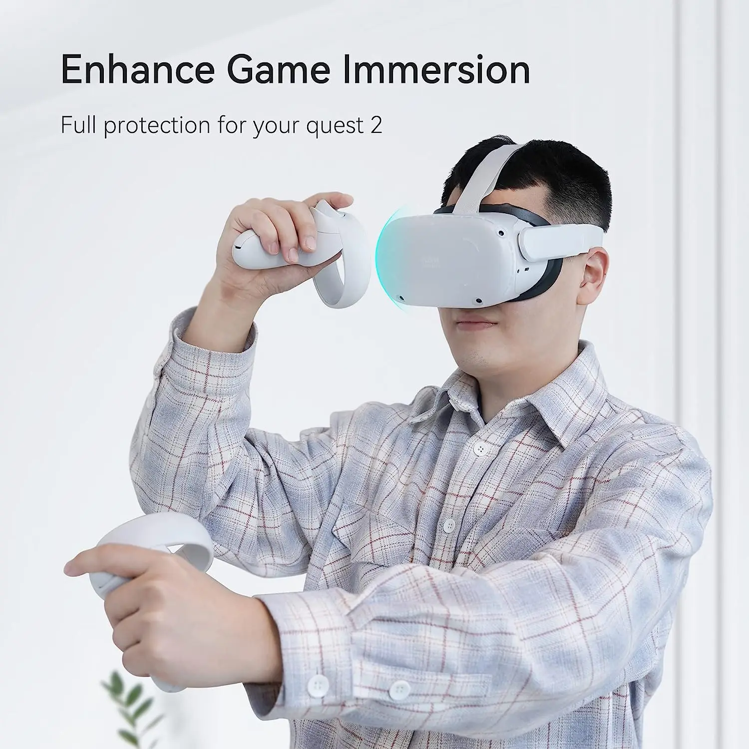 เคสป้องกันแบบ VR สำหรับ Quest 2ลาย KIWI พร้อมด้วยอุปกรณ์ป้องกันฝาครอบป้องกันสองด้าน