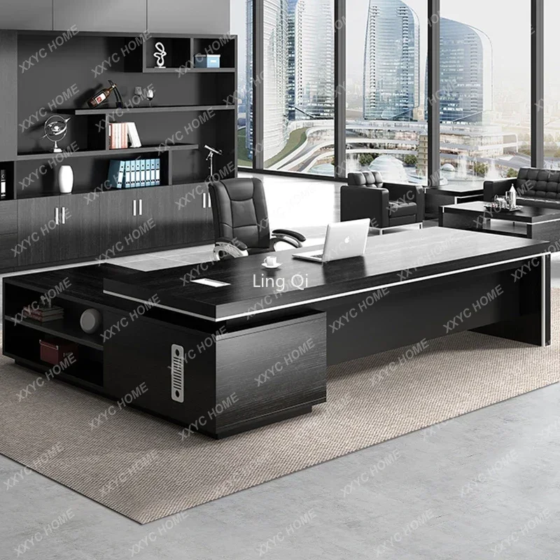 

Boss Reception Office Desk Black Conference Floor Free Shipping Luxury Computer Desks Home Corner Bureau Meuble Home Furniture