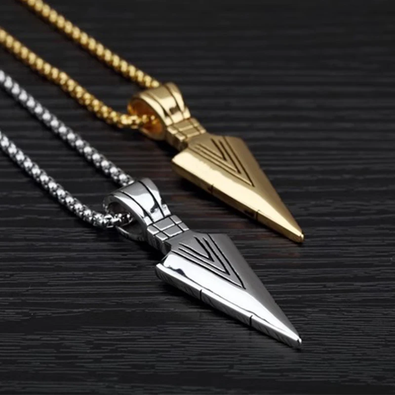 ZAKOL Hiphop Brazil Spearhead Arrows Stainless Steel Pendant Necklaces For Men Boys Cuba Metal Clavicle Chain Choker Jewelry image 3