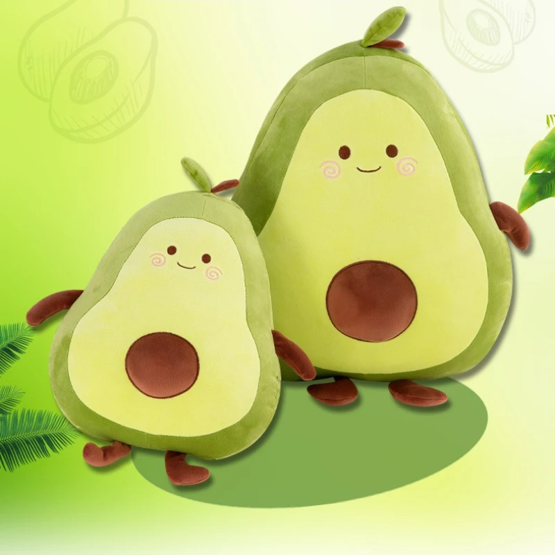 1PC Comfortable Avocado Soft Pillow Plush Toy Kawaii Cartoon Fruits Appease Girls Baby Doll Toys Stress Relief Toy for Children