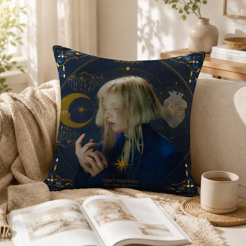 Popular Singer A-AURORA Cushion Cover Organic Linen Square Pillow Case Naturally Durable Hypoallergenic Gentle On Sensitive Skin