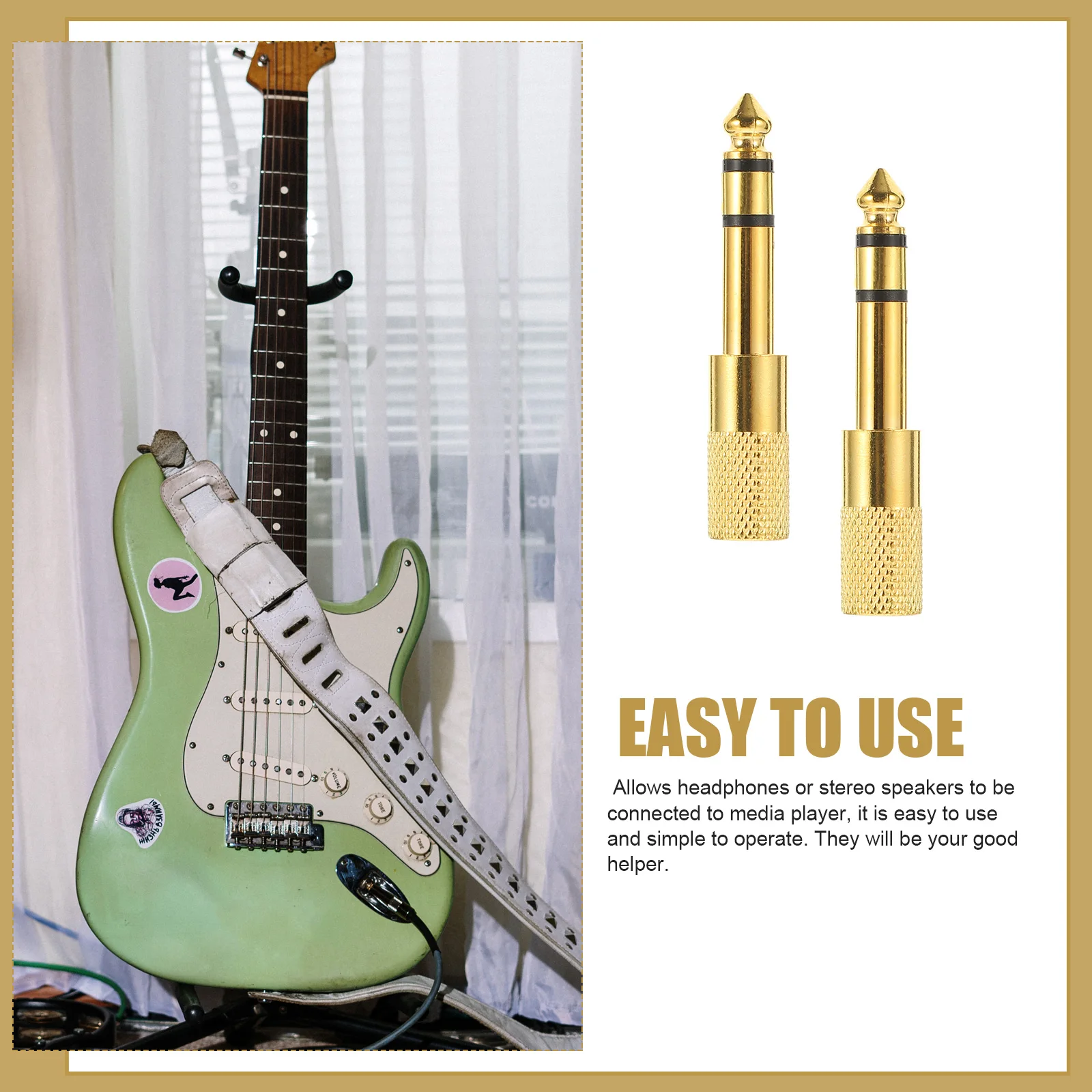 

6pcs 6.35mm to Instrument Connector Converter 3.5mm Female Audio Adapter Headphone Jack Conversion Aux Connector Speakers Stereo