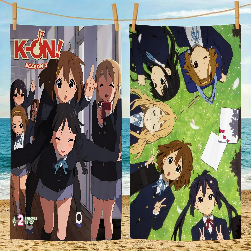 Anime K-ON Bath Towel Microfiber Soft Water Absorbing Breathable For Girl Kids Decorative Cartoon Beach Towel