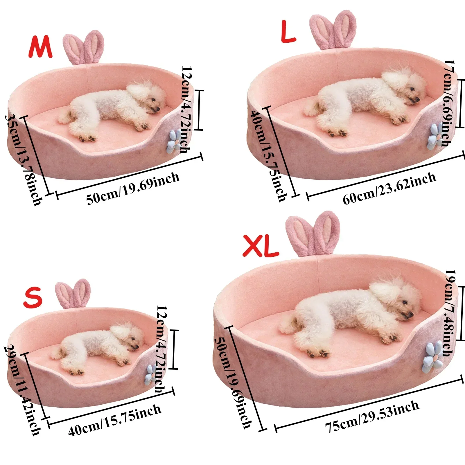1PC Four Seasons Pet Kennel Removable and Washable Teddy Small Dog Bed Pet Mat Cat Nest Supplies for Dogs Cats Kitten S/M/L/XL