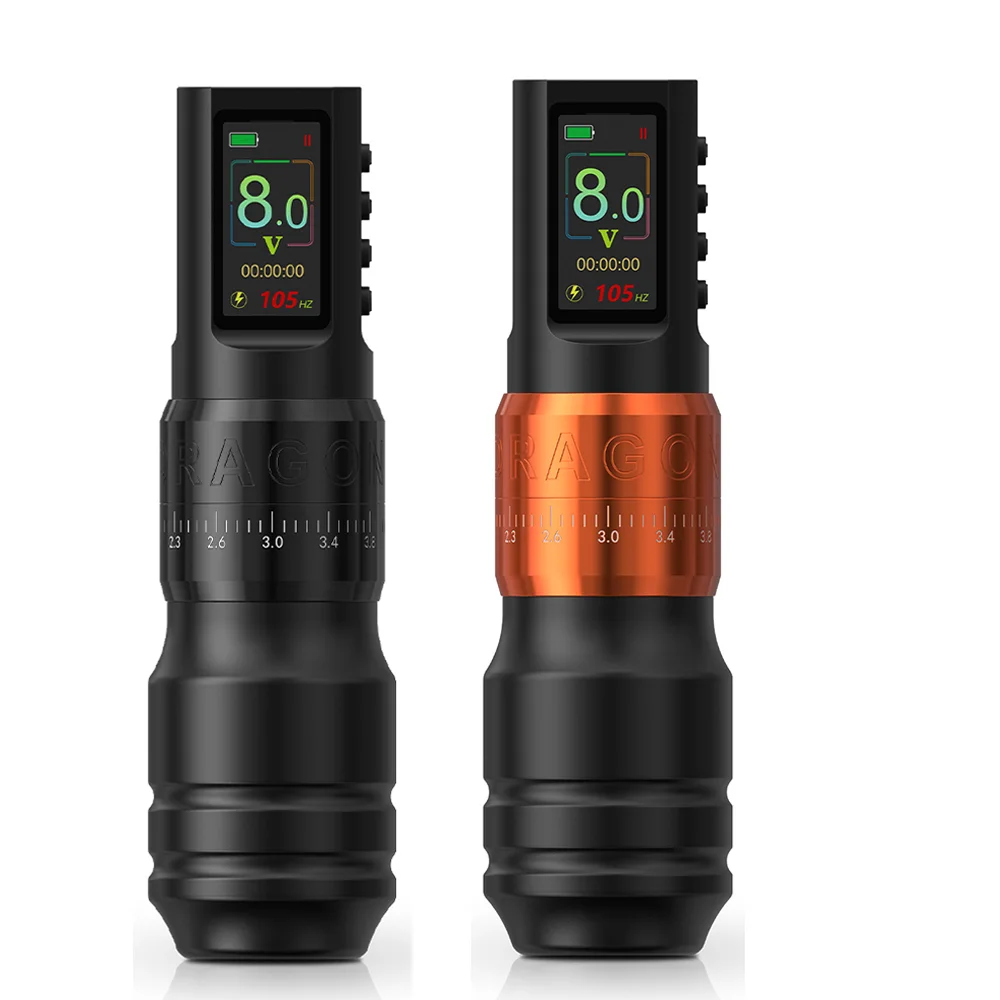 T-Rex Adjustable Stroke Wireless Tattoo Pen 2.0-4.2mm Coreless Motor Dot Work Mode 1600mAh Battery for Lining Shading Dot Tattoo