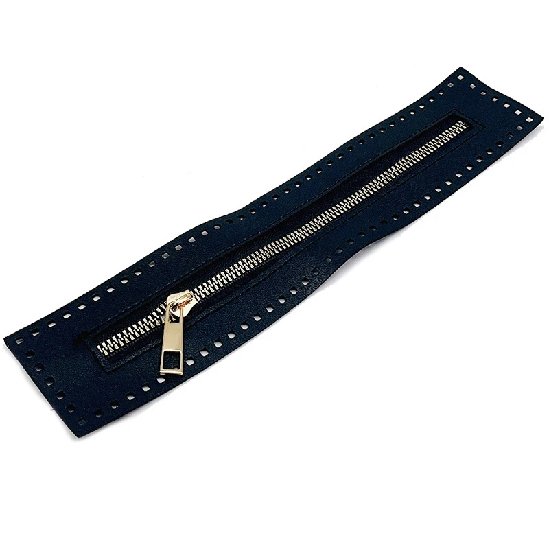 Cremallera de cuero PU para bolso de mano, accesorio de costura reemplazable, 27CM de largo