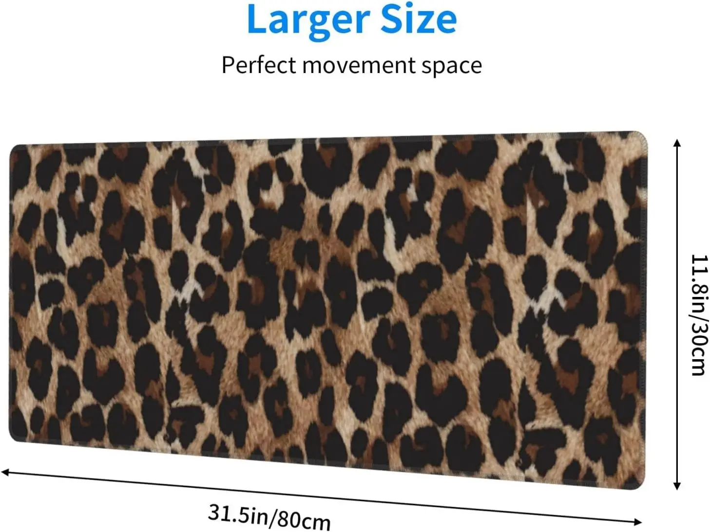 Vintage Leopard Print Gaming Mouse Pad, Faux Fur Animal Pattern Smooth Edge Non Slip Mat Gamers Office Home Wireless Mouse Use