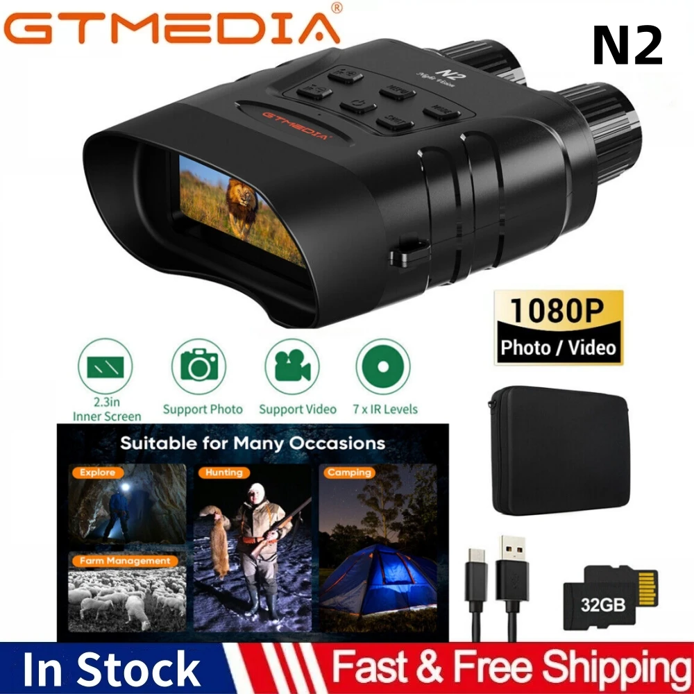 

GTMEDIA N2 1080P Binocular Infrared Night-Visions Device Outdoor 5X Digital Zoom Telescope Day And Night Use Photo Video Taking