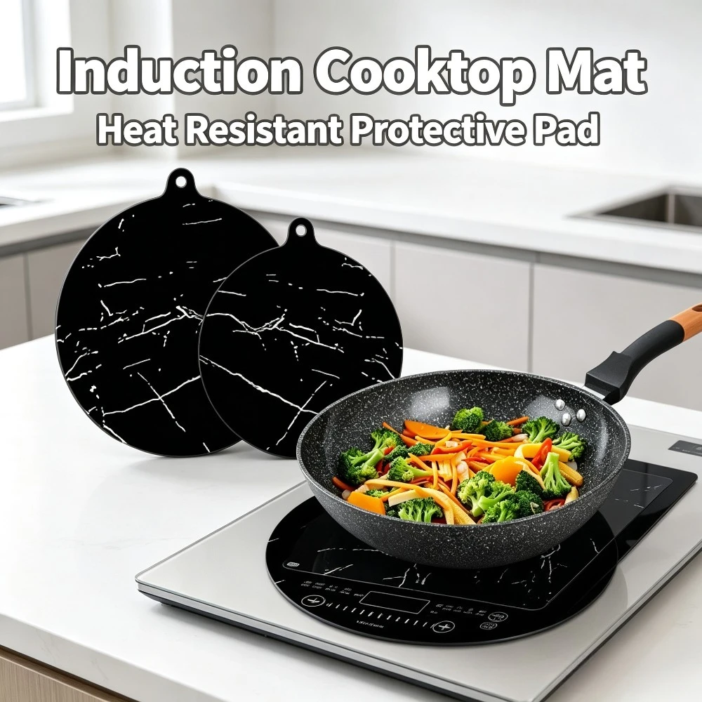 Induction Cooktop Mat Silicone Scratch Protector Non Slip Heat Resistant Stove Cover Dining Table Placemat Cup Coaster Kitchen
