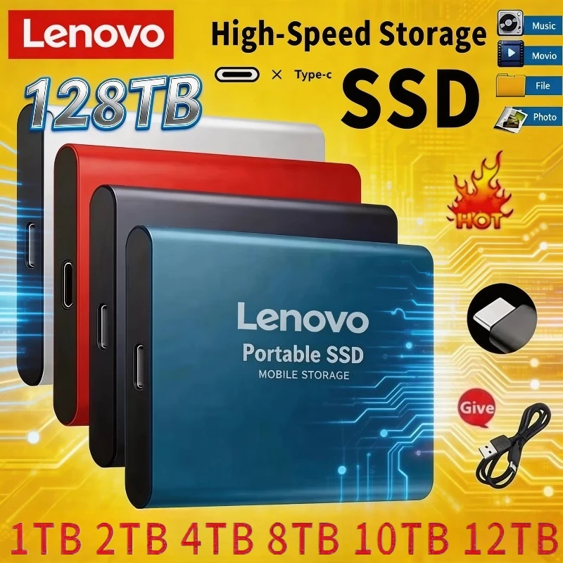 

Новый высокоскоростной внешний жесткий диск Lenovo 2026 года, 500 ГБ, 2 ТБ, 4 ТБ, 8 ТБ, USB 3.1 SSD, 2,5 дюйма, портативный SSD, 16 ТБ, для ноутбуков и PS4