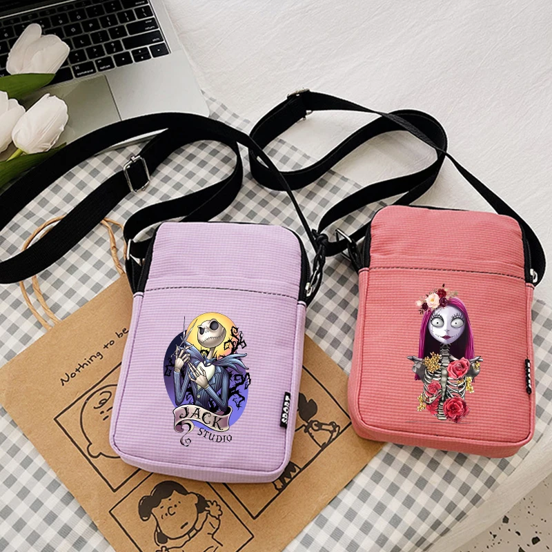 Borse a tracolla The Nightmare Before Christmas Ragazza Kawaii Anime Figure Borsa a tracolla da donna Borsa alla moda per cartoni animati di grande capacità