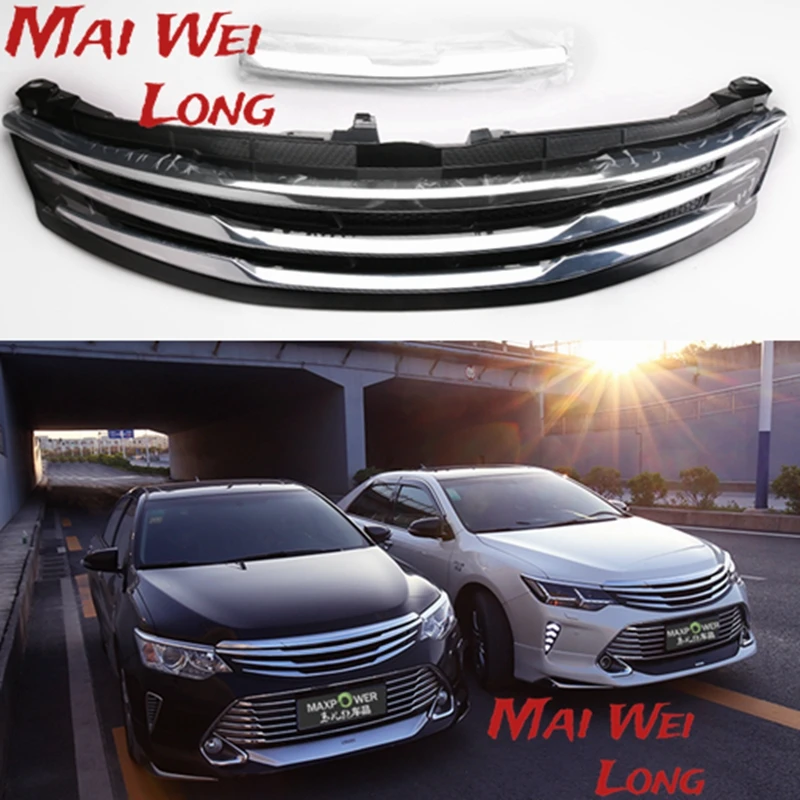 

For Toyota Camry 2015 2016 Auto ABS Chrome Grille Modify Front Grilles Shiny Front Center Mesh Grills Car Accessories