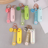 Creative Animal-shaped Keychain Fan Folding Hidden Blade Switch, Outdoor Use With Rope Bag Buckle Fan