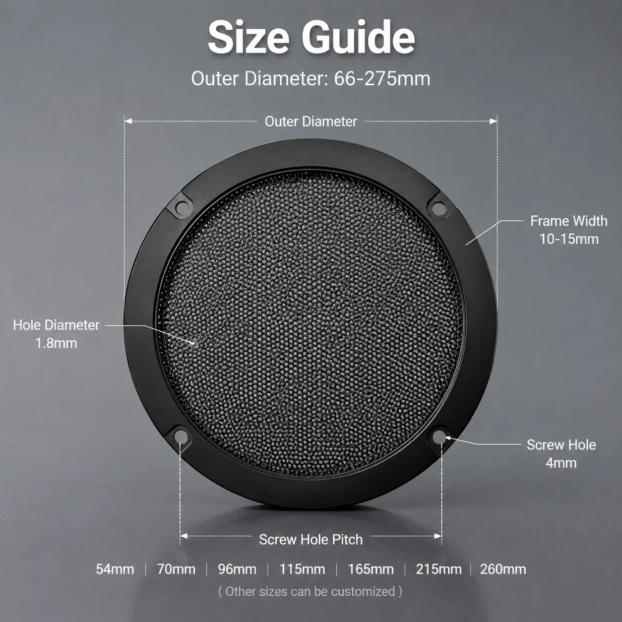 Osłona głośnika HIFIDIY LIVE 4 5 6 8 10 cali, wysokiej jakości siatka ochronna do samochodu i domu, plastikowa rama, metalowe żelazne kratki z drutu. — zdjęcie produktu 4