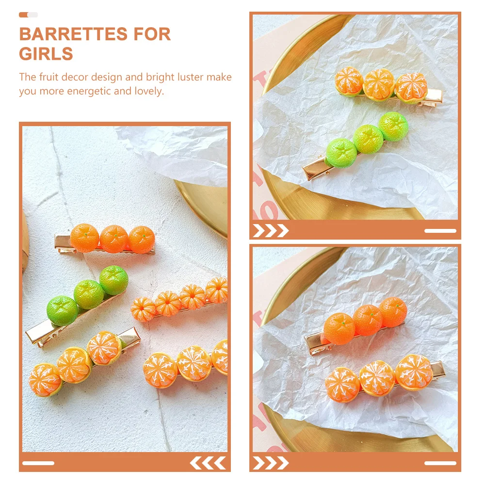 

5Pcs Fruit Hair Clips Accessories Women Girls Hairpins Japanese Barrettes Resin Metal Decor Bright Luster Gifts