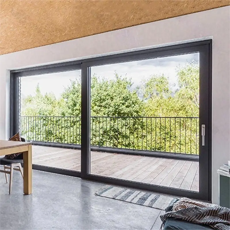 Sixinalu Exterior Patio Sliding Door Apartment Customized Impact Hurricane Aluminum Profile Double Tempered Glass Sliding Doors