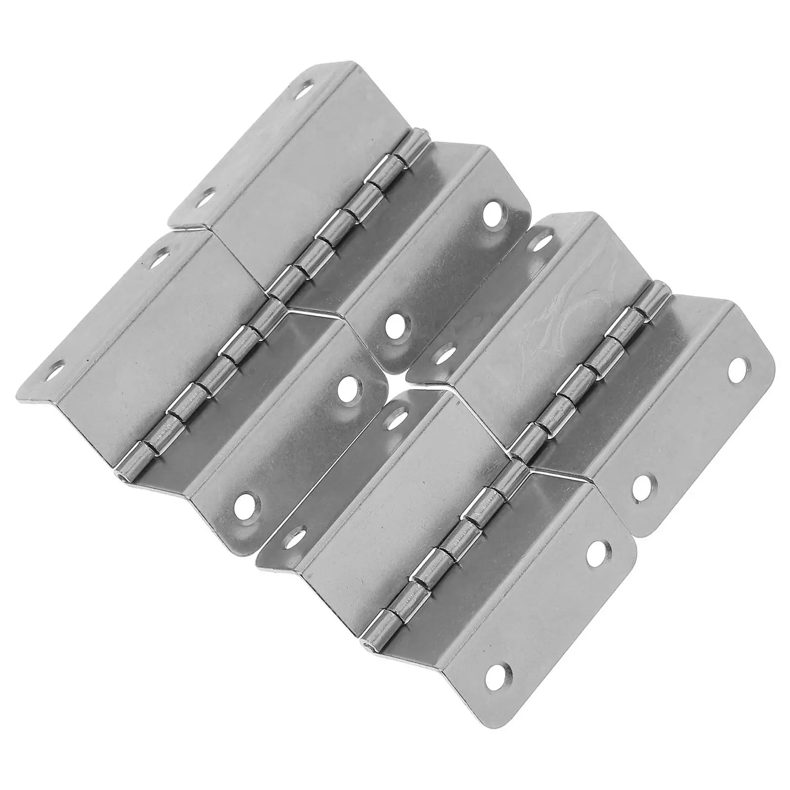 4Pcs Small Folding Table Hinge 4-Hole Metal 180-Degree Adjustable Silent Hinge for Cabinets Wooden Boxes Flip Top Furniture