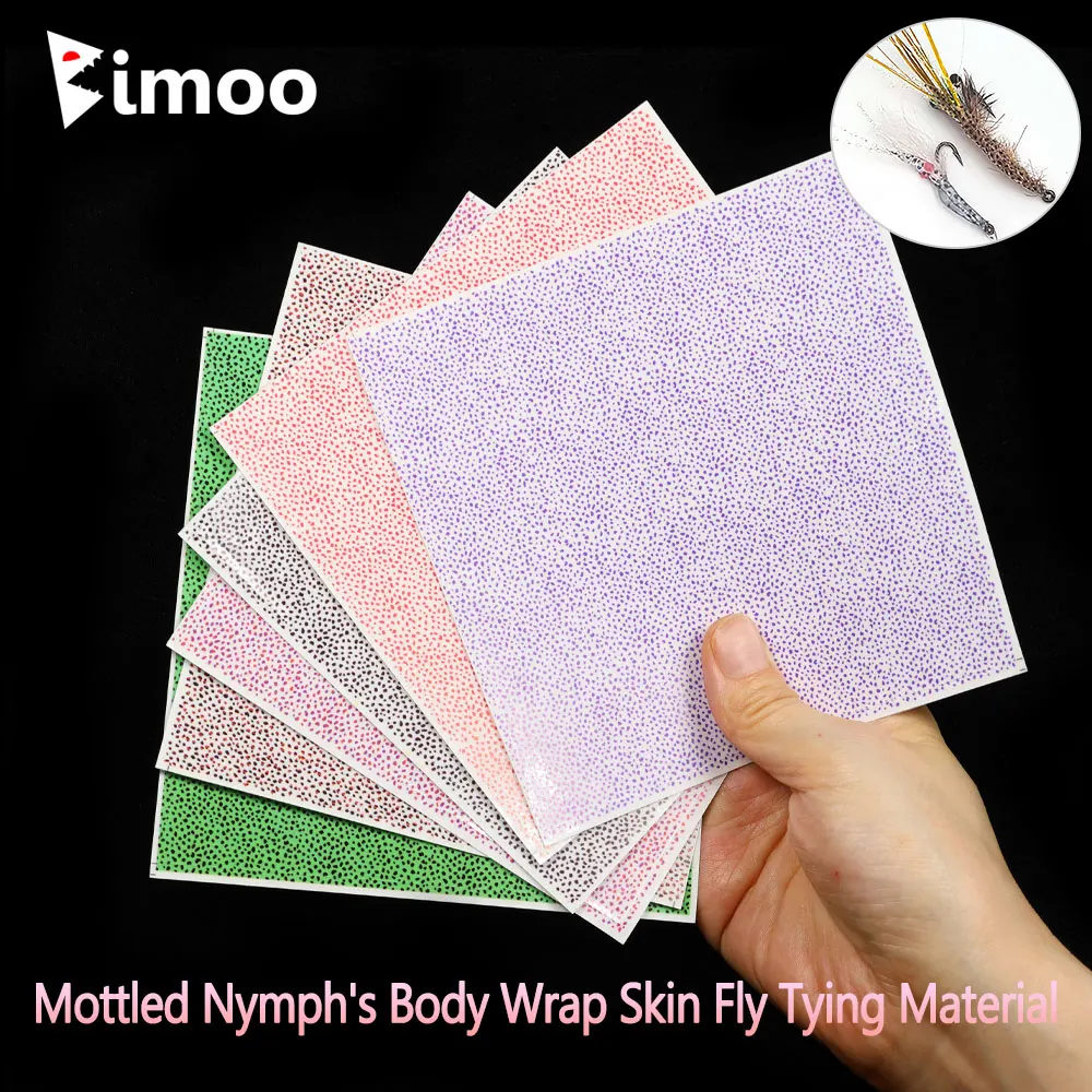 

Bimoo 1/3/6Sheets Mottled Nymph's Body Wrap Skin Fly Tying Material For Tying Body of Nymphs Shrimps Scud Trout Fishing Lures